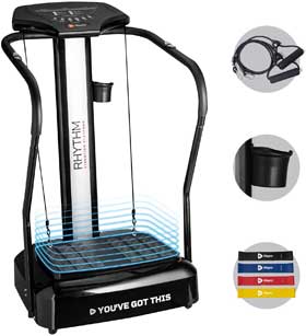 LifePro Rhythm Vibrating Platform with Resistance Bands and Cup Holder