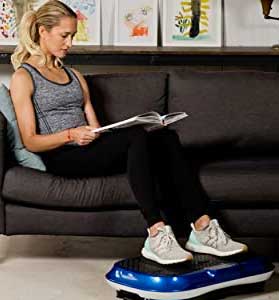 Using a Vibration Plate While Sitting on Sofa