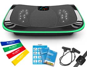 Bluefin Vibration Plate Package Includes Resistance Bands, Startup Guide and Wearable Remote Control