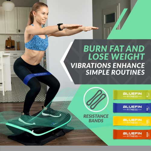 Burn Fat and Reduce Cellulite on Vibration Platform Doing Squats, Lunges and Calf Raises