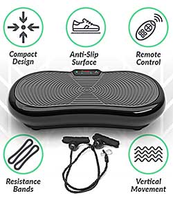 Ultra Slim Vibration Platform - the Cheapest Model with High Tech Features and Resistance Bands - Great Deal