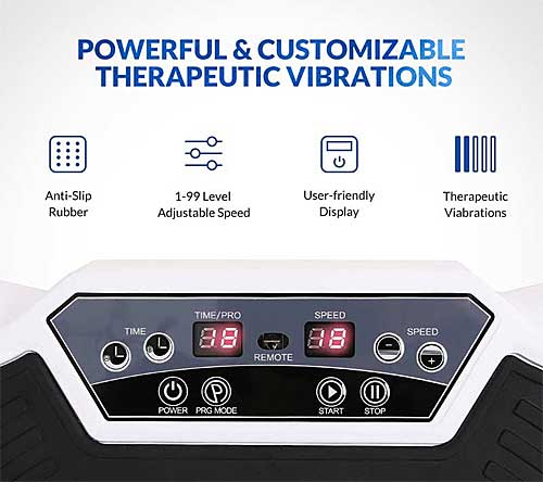 Vibration Plate Digital Display Showing Time and Speed